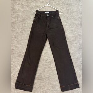 Zara brown straight high waisted jeans, Size: 0, 25